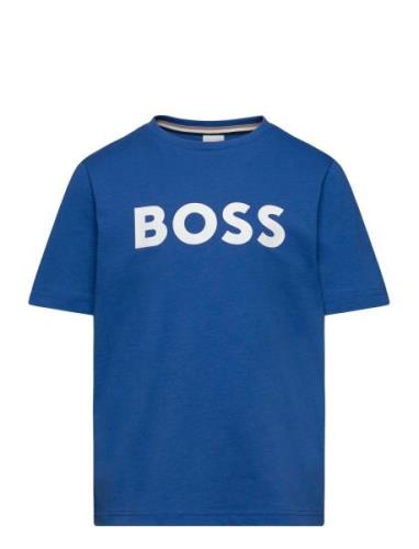 Short Sleeves Tee-Shirt Tops T-shirts Short-sleeved Blue BOSS