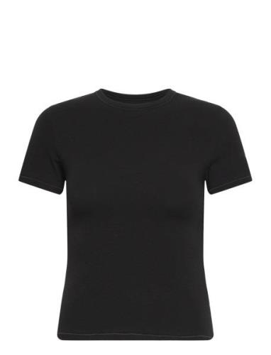 Flex Tee Tops T-shirts & Tops Short-sleeved Black Organic Basics
