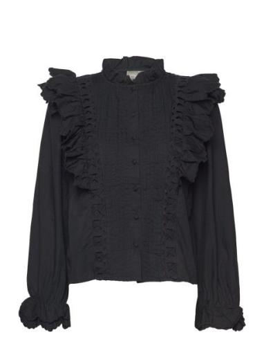 Yasmanva Ls Shirt S. Tops Blouses Long-sleeved Black YAS