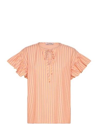 Bell Top Tops Blouses Short-sleeved Orange A-View