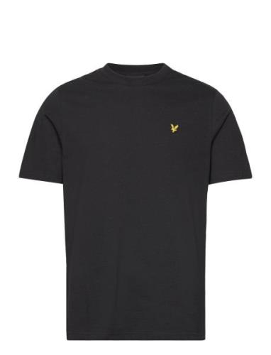 Textured Tipped T-Shirt Tops T-shirts Short-sleeved Black Lyle & Scott