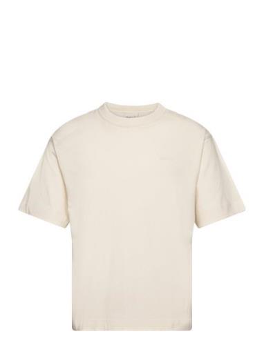 Logo Ss T-Shirt Tops T-shirts Short-sleeved Cream GANT