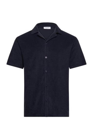 Ss Shirt Terry Tops Shirts Short-sleeved Navy Lindbergh