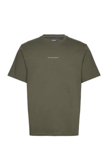 Code Surplus Logo Tee Tops T-shirts Short-sleeved Khaki Green Superdry
