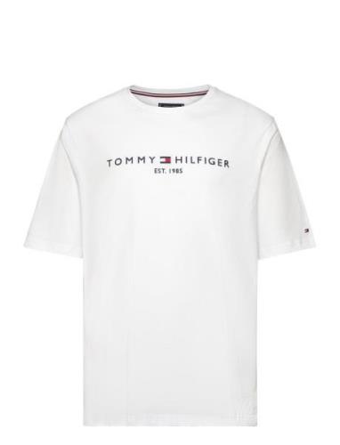 Bt-Tommy Logo Tee-B Tops T-shirts Short-sleeved White Tommy Hilfiger