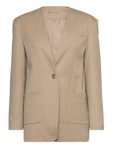 2Nd Mira - Daily Satin Touch Blazers Single Breasted Blazers Beige 2ND...