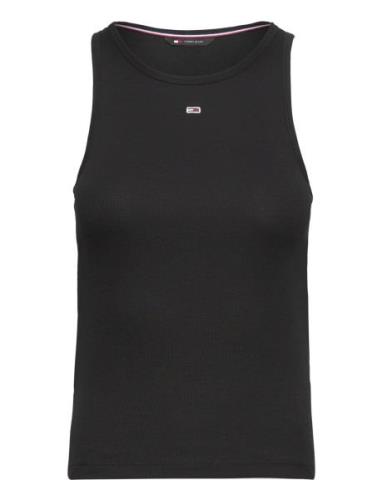 Tjw Essential Rib Tank Tops T-shirts & Tops Sleeveless Black Tommy Jea...