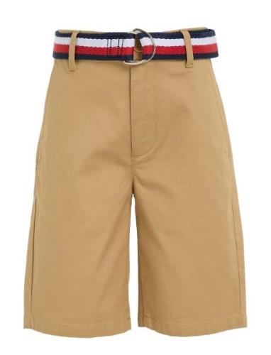 Woven Belted Shorts Bottoms Shorts Beige Tommy Hilfiger