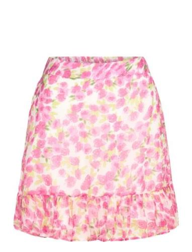 Vmsmilla H/W Short Skirt Wvn Ga Lyhyt Hame Pink Vero Moda