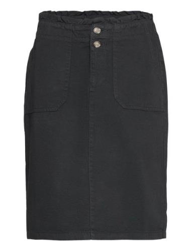 Utility Skirt With A Paperbag Waistband Polvipituinen Hame Black Espri...