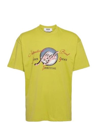 T-Shirt Tops T-shirts Short-sleeved Yellow MSGM
