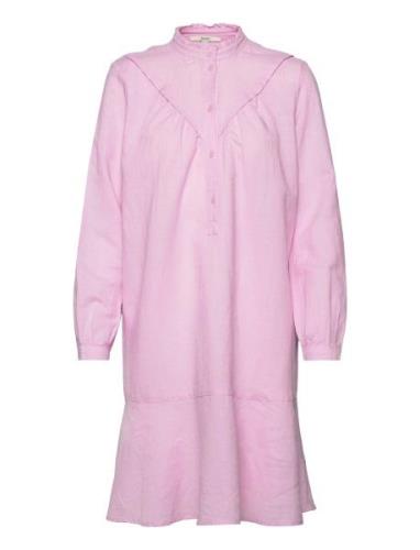 Dress In Blended Linen Polvipituinen Mekko Pink Esprit Casual