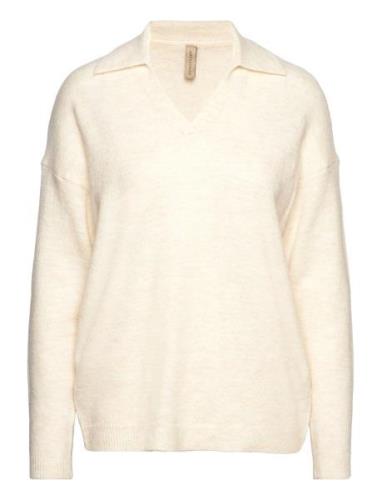 Sc-Nessie Tops Knitwear Jumpers Cream Soyaconcept