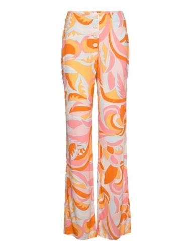 Puc Bottoms Trousers Flared Multi/patterned Mango