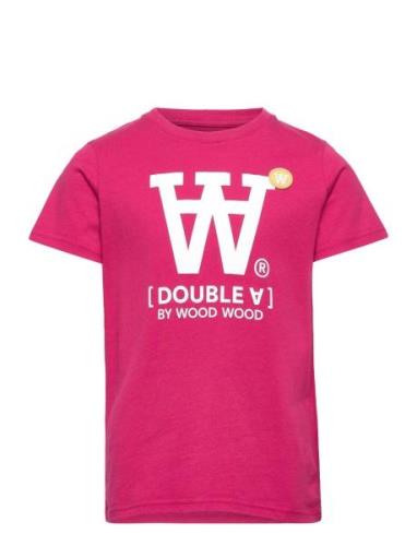Ola Aa Kids T-Shirt Tops T-shirts Short-sleeved Pink Wood Wood