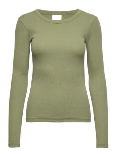 2Nd Pale Tt - Daily Cotton Rib Tops T-shirts & Tops Long-sleeved Green...