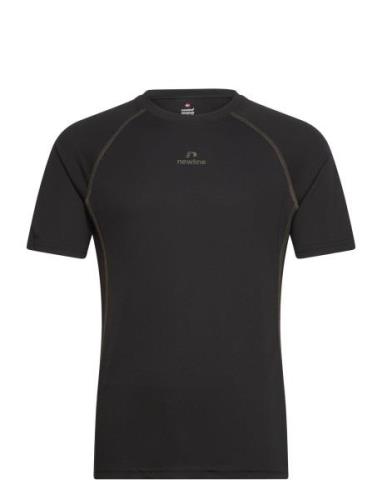 Nwlspeed Mesh T-Shirt Sport T-shirts Short-sleeved Black Newline