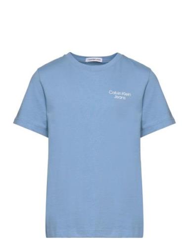 Ckj Stack Logo T-Shirt Tops T-shirts Short-sleeved Blue Calvin Klein