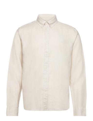 Kristian Linen B.d. Shirt Tops Shirts Casual Cream Les Deux