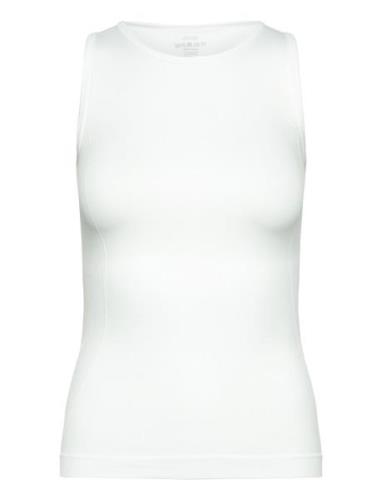 Women Seamless Tank Top "Rib" Sport T-shirts & Tops Sleeveless White Z...