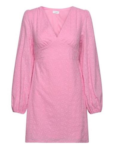 Vimalina L/S Short Dress/Ka Lyhyt Mekko Pink Vila
