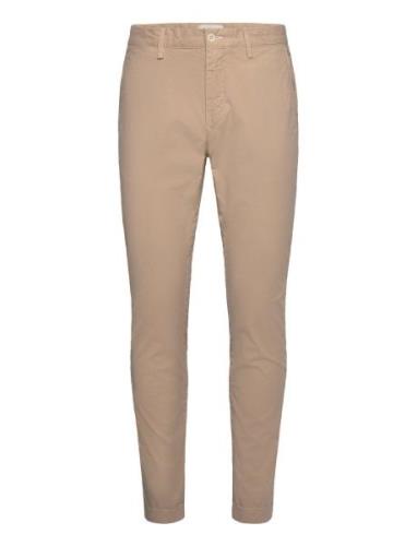 Slim Sunfaded Chinos Bottoms Trousers Chinos Beige GANT