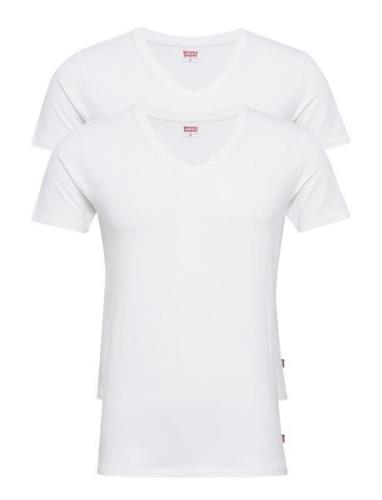 Levis Men V-Neck 2P Tops T-shirts Short-sleeved White Levi´s