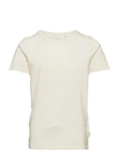 Blouse Ss - Bamboo Tops T-shirts Short-sleeved Cream Minymo