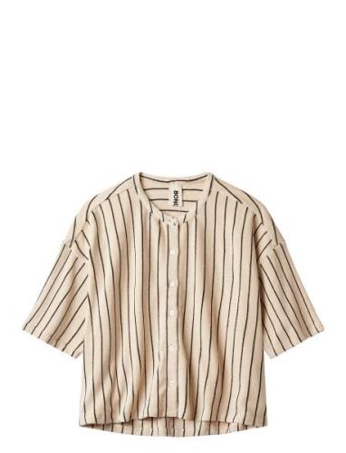 Naram Over D Shirt Tops Shirts Short-sleeved Beige Bongusta