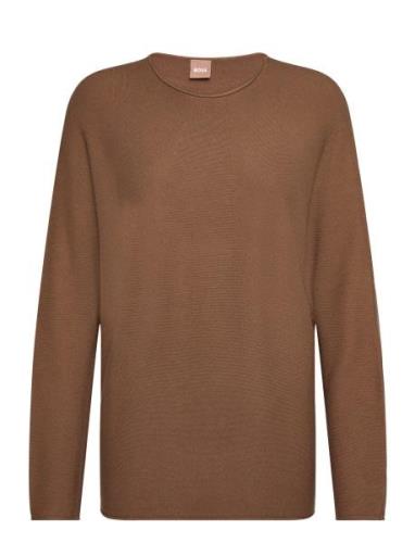 C_Faland Tops Knitwear Jumpers Brown BOSS
