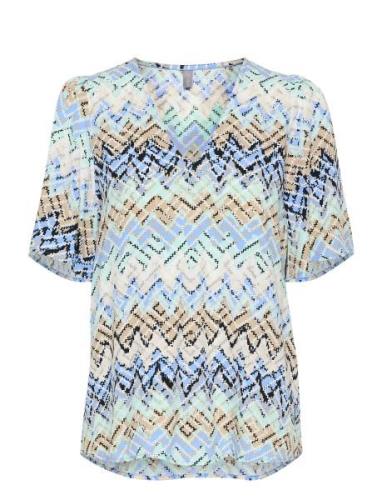Cukendall Ss Blouse Tops Blouses Short-sleeved Blue Culture