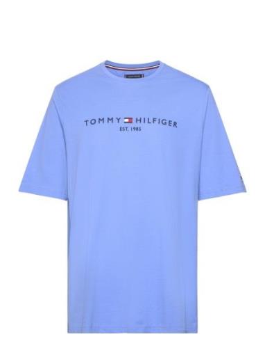 Bt-Tommy Logo Tee-B Tops T-shirts Short-sleeved Blue Tommy Hilfiger