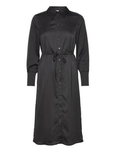 Viellette L/S Shirt Dress/Su - Noos Polvipituinen Mekko Black Vila