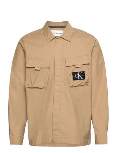 Utility Cargo Overshirt Tops Overshirts Beige Calvin Klein Jeans