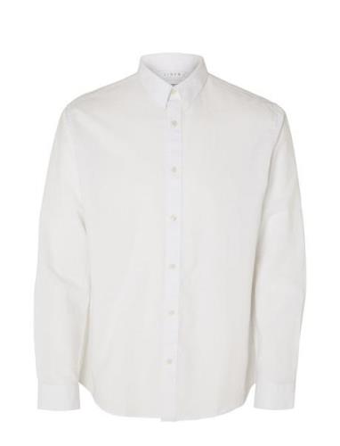 Slhregnew-Linen Shirt Ls Classic W Tops Shirts Casual White Selected H...