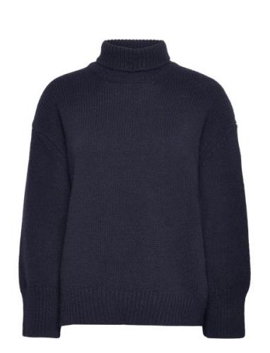 Lr-Perle Tops Knitwear Turtleneck Navy Levete Room