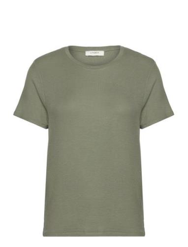Top Helga Tops T-shirts & Tops Short-sleeved Khaki Green Lindex