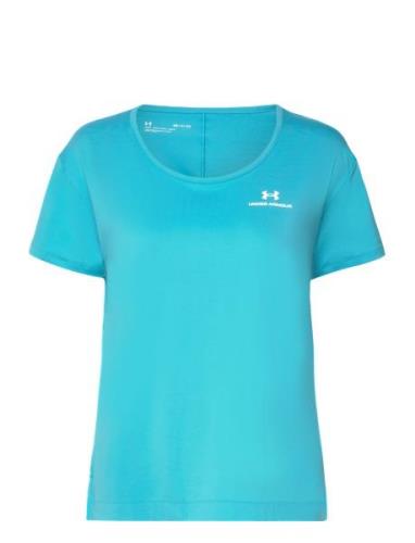 Ua Rush Energy Ss Sport T-shirts & Tops Short-sleeved Blue Under Armou...