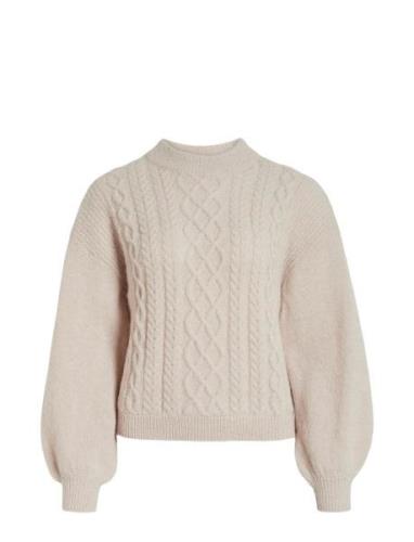 Vichinti O-Neck Cable Knit Top/Su-Noos Tops Knitwear Jumpers Beige Vil...