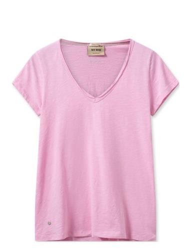 Mmtulli V-Ss Basic Tee Tops T-shirts & Tops Short-sleeved Pink MOS MOS...