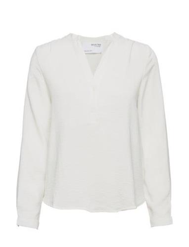 Slfmivia Ls Top B Noos Tops Blouses Long-sleeved White Selected Femme