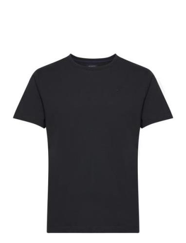 Pima Cotton Tee Tops T-shirts Short-sleeved Black Hackett London