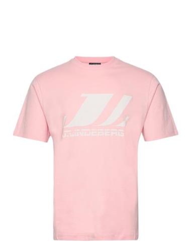 Parcy Logo Tee Designers T-shirts Short-sleeved Pink J. Lindeberg