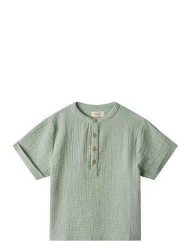 Shirt S/S Svend Tops T-shirts Short-sleeved Green Wheat