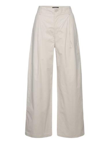 Trouser Evelyn Bottoms Trousers Wide Leg Beige Lindex
