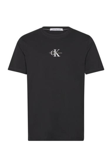 Monologo Tee Tops T-shirts Short-sleeved Black Calvin Klein Jeans