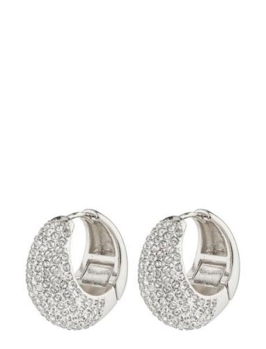 Naomi Recycled Crystal Hoops Accessories Jewellery Earrings Hoops Silv...