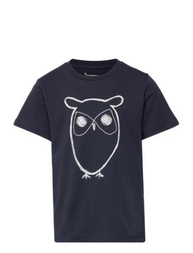 Big Owl T-Shirt - Gots/Vegan Tops T-shirts Short-sleeved Black Knowled...