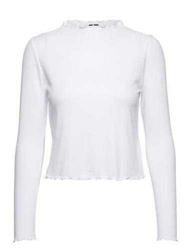 Pcnicca Ls Top Noos Tops T-shirts & Tops Long-sleeved White Pieces