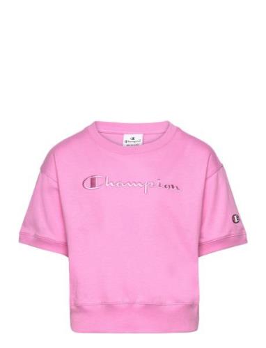 Crewneck Croptop T-Shirt Sport T-shirts Short-sleeved Pink Champion